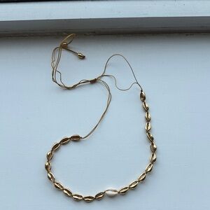 Tohum chic gold and natural Cowrie Shell Necklace